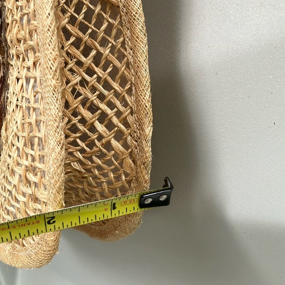 Cream and Red Floral Tote with Bamboo Handles - Picture 14 of 14